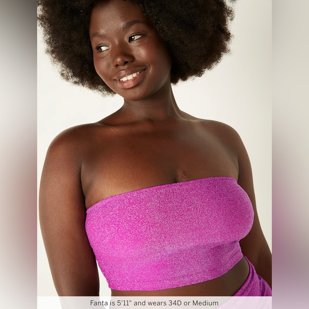🆕 VICTORIA’S SECRET PINK SHIMMER BANDEAU BIKINI TOP